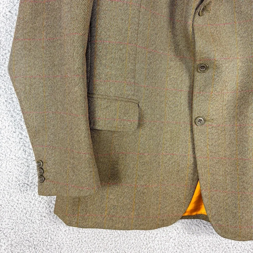 Magee Blazer Men 40 Brown Herringbone Tweed Wool Sport Coat Made Ireland Grandpa